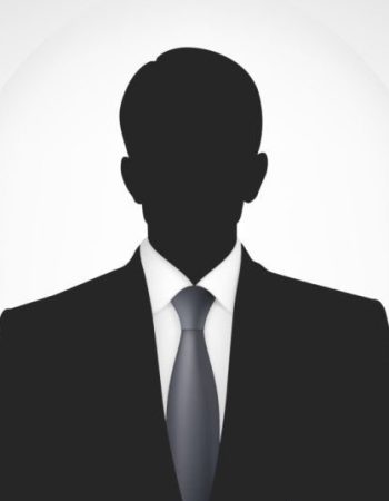 Male person silhouette. Profile picture whith tie, silhouette profile